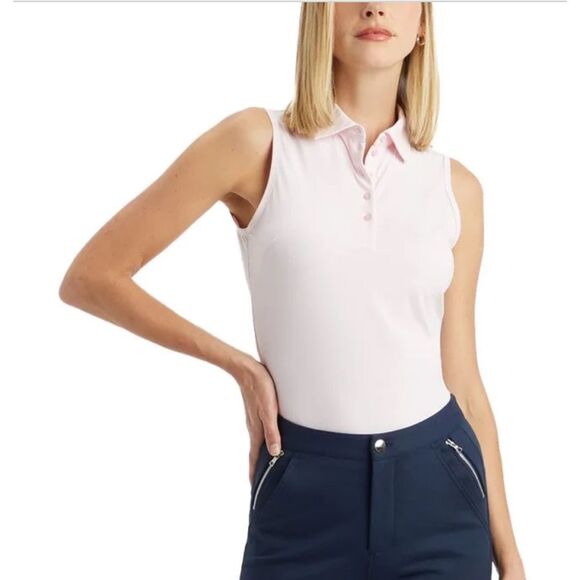 G/Fore Women’s Silky Tech Nylon Sleeveless Golf Polo Size L NWT - Picture 1 of 7